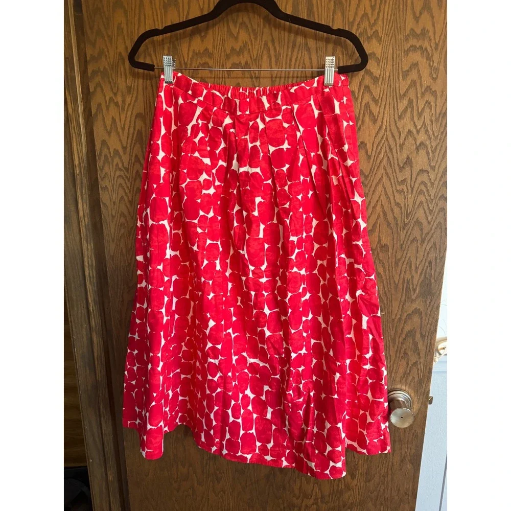 Banana Republic Red White Polka Dot 2 Piece Set Skirt Small Crop Top Medium NWT